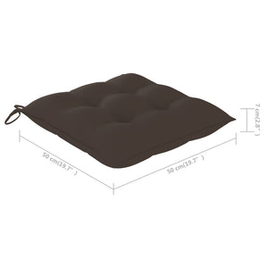 Gartenstühle 2 Stk. mit Taupe Kissen Massivholz Teak