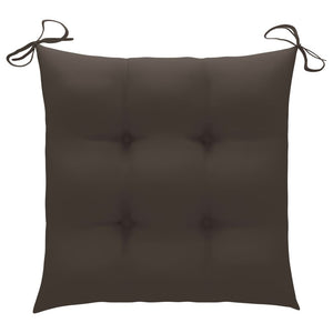 Gartenstühle 2 Stk. mit Taupe Kissen Massivholz Teak