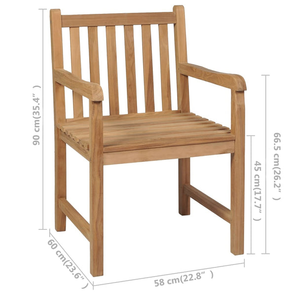 Gartenstühle 2 Stk. mit Hellgrünen Kissen Massivholz Teak