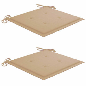 Schaukelstuhl mit Beige Kissen Massivholz Teak