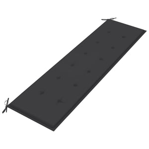 Gartenbank mit Anthrazit Auflage 175 cm Massivholz Teak