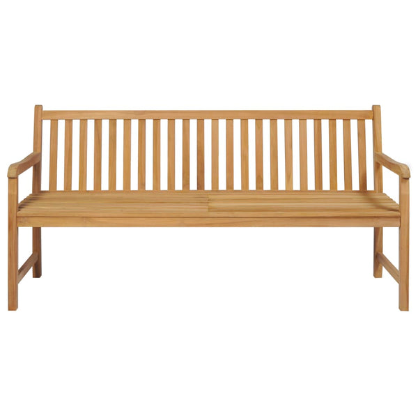 Gartenbank mit Blauer Auflage 175 cm Massivholz Teak