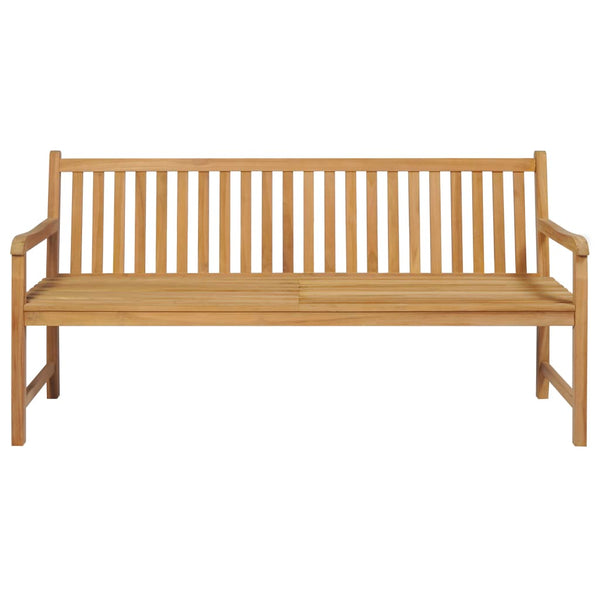 Gartenbank mit Roter Auflage 175 cm Massivholz Teak