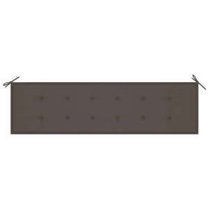 Gartenbank mit Taupe Auflage 175 cm Massivholz Teak