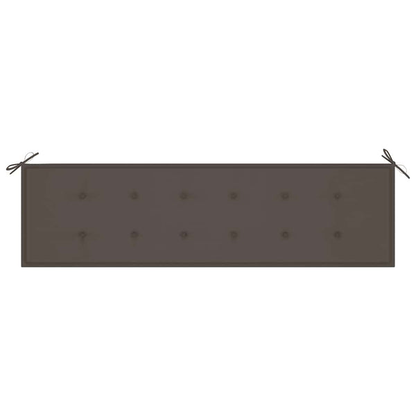 Gartenbank mit Taupe Auflage 175 cm Massivholz Teak