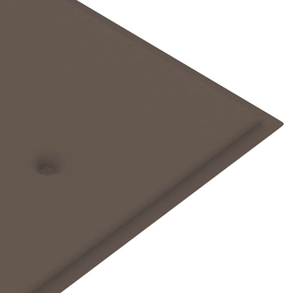 Gartenbank mit Taupe Auflage 175 cm Massivholz Teak