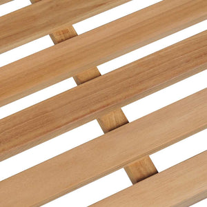 Gartenbank Graue Karomuster-Auflage 175 cm Massivholz Teak