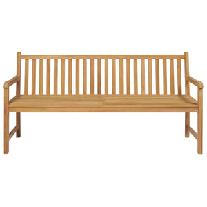 Gartenbank mit Grauer Auflage 175 cm Massivholz Teak