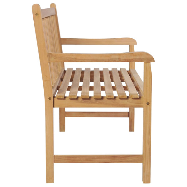 Gartenbank mit Grauer Auflage 175 cm Massivholz Teak