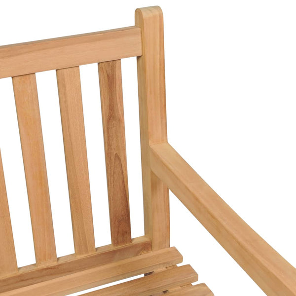 Gartenbank mit Grauer Auflage 175 cm Massivholz Teak