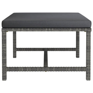 6-tlg. Garten-Lounge-Set mit Kissen Poly Rattan Grau