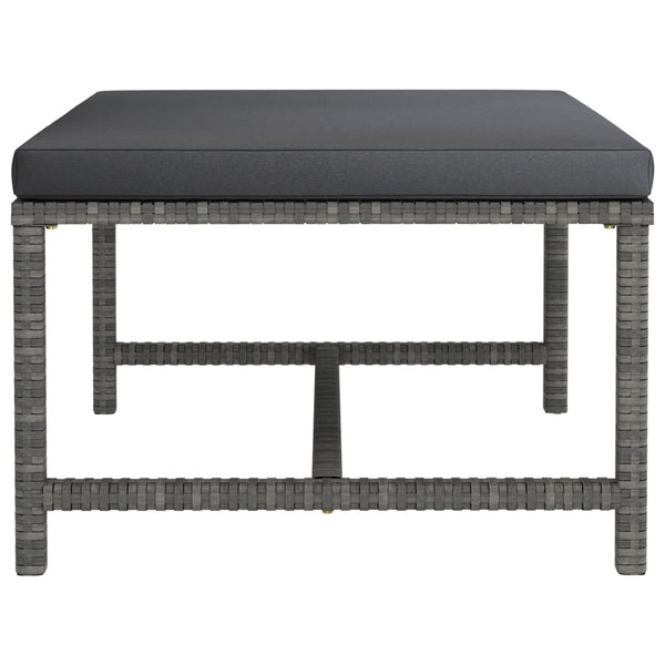 6-tlg. Garten-Lounge-Set mit Kissen Poly Rattan Grau