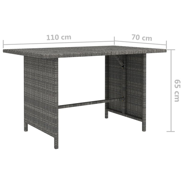 8-tlg. Garten-Lounge-Set mit Kissen Poly Rattan Grau