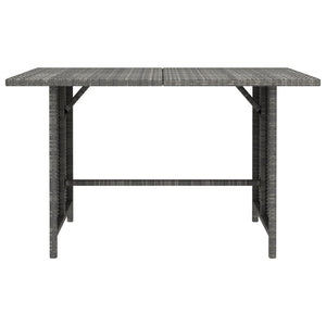 9-tlg. Garten-Lounge-Set mit Kissen Poly Rattan Grau