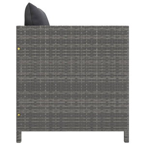12-tlg. Garten-Lounge-Set mit Kissen Poly Rattan Grau