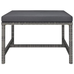 12-tlg. Garten-Lounge-Set mit Kissen Poly Rattan Grau