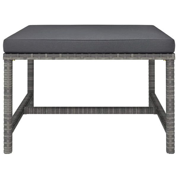 12-tlg. Garten-Lounge-Set mit Kissen Poly Rattan Grau
