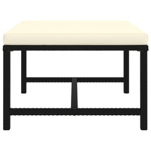 3-tlg. Garten-Lounge-Set mit Kissen Poly Rattan Schwarz