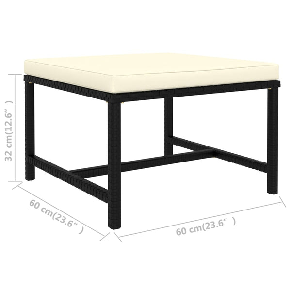 7-tlg. Garten-Lounge-Set mit Kissen Poly Rattan Schwarz