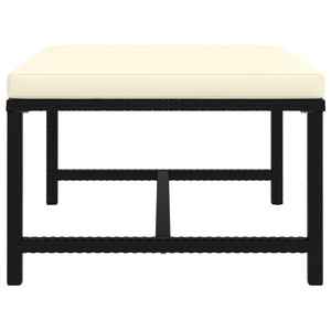 7-tlg. Garten-Lounge-Set mit Kissen Poly Rattan Schwarz