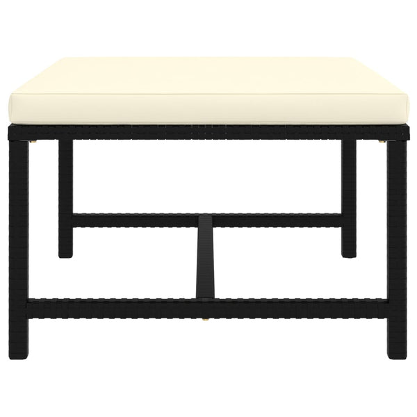 9-tlg. Garten-Lounge-Set mit Kissen Poly Rattan Schwarz