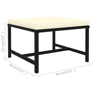 8-tlg. Garten-Lounge-Set mit Kissen Poly Rattan Schwarz