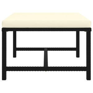 9-tlg. Garten-Lounge-Set mit Kissen Poly Rattan Schwarz