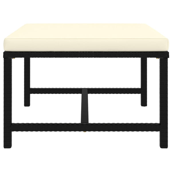 9-tlg. Garten-Lounge-Set mit Kissen Poly Rattan Schwarz