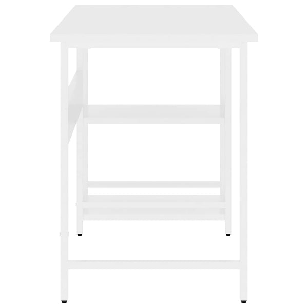 Computertisch Weiß 105x50x72 cm MDF und Metall