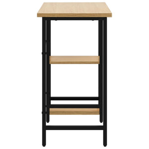 Computertisch Schwarz und Eiche Hell 80x40x72 cm MDF und Metall