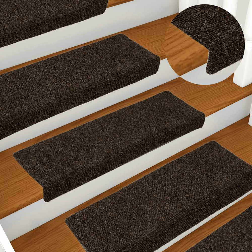 Selbstklebende Stufenmatten Dunkelbraun 15er Set