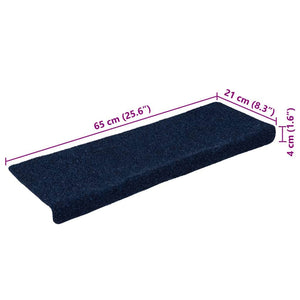 Selbstklebende Stufenmatten Marineblau 15er Set