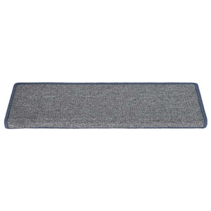 Treppenmatten Hellgrau und Blau 15er Set