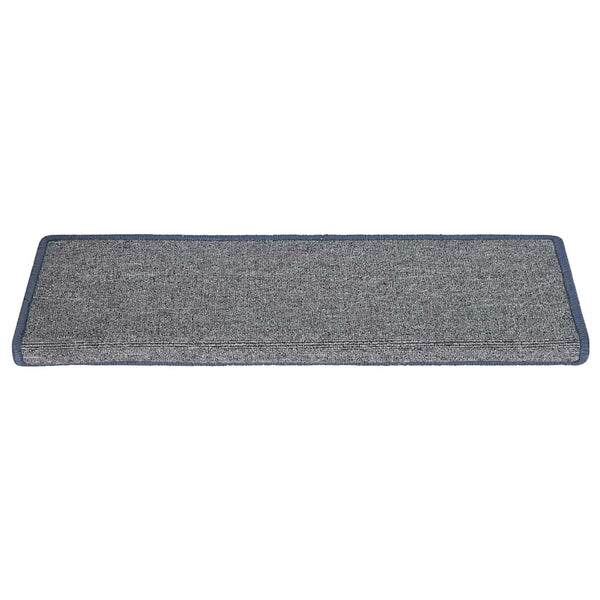 Treppenmatten Hellgrau und Blau 15er Set