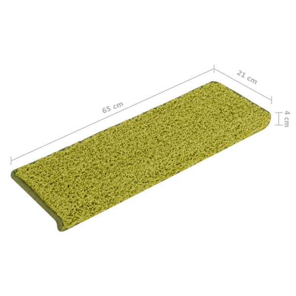 Grüne Treppenmatten 65x21cm, 15er Set