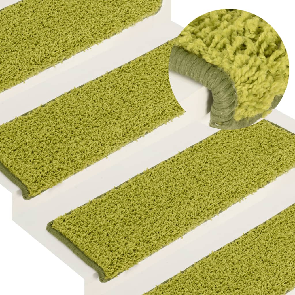 Grüne Treppenmatten 65x21cm, 15er Set