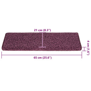 Dunkelviolette Stufenmatten 15er Set 65x21cm