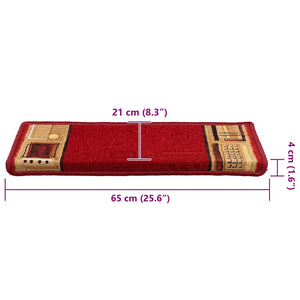Selbstklebende Treppenmatten Rot, 15er Set