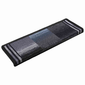 Selbstklebende Treppenmatten Schwarz/Grau, 15 Stk.