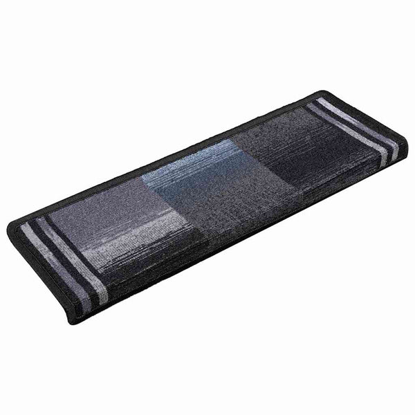 Selbstklebende Treppenmatten Schwarz/Grau, 15 Stk.