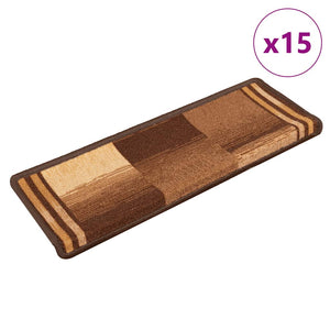 Selbstklebende Treppenmatten Braun 15 Stk. 65x21cm