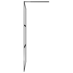 Duschwand für Begehbare Duschen ESG-Klarglas Schwarz 80x195 cm