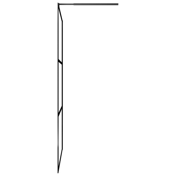 Duschwand für Begehbare Duschen ESG-Klarglas Schwarz 100x195 cm