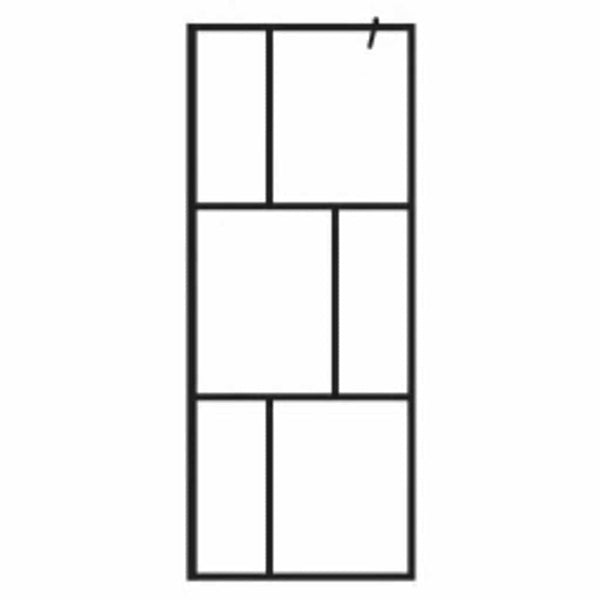 Duschwand für Begehbare Duschen mit Hartglas Schwarz 80x195 cm