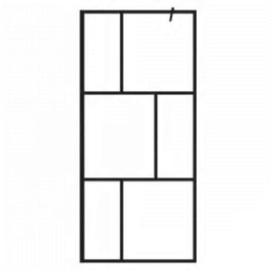 Duschwand für Begehbare Duschen mit Hartglas Schwarz 90x195 cm