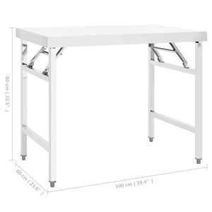 Klappbarer Küchentisch Edelstahl 100x60