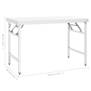 Klappbarer Küchentisch Edelstahl 120x60 cm