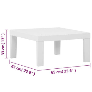 3-tlg. Garten-Lounge-Set mit Kissen Kunststoff Weiß