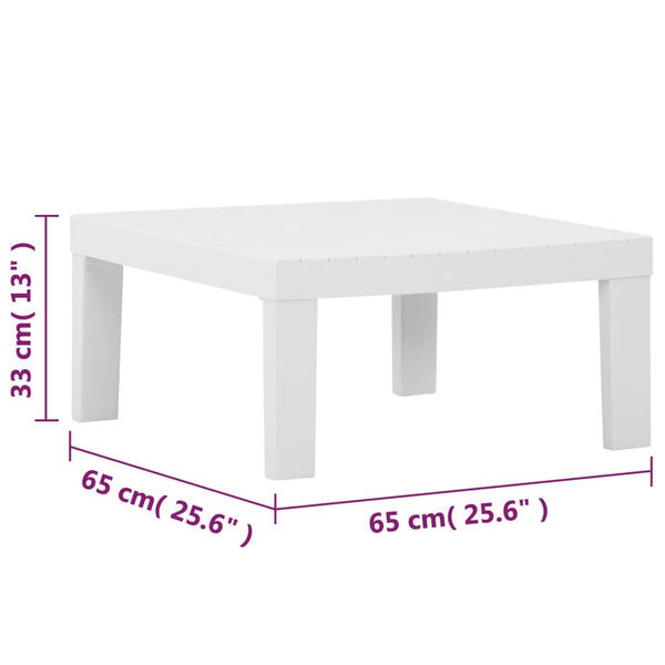 3-tlg. Garten-Lounge-Set mit Kissen Kunststoff Weiß