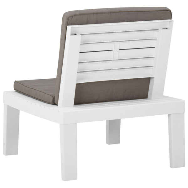 4-tlg. Garten-Lounge-Set mit Kissen Kunststoff Weiß